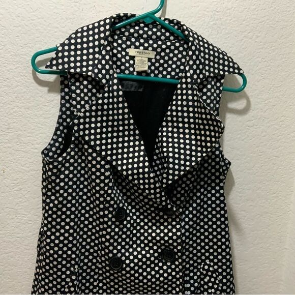 Vertigo Paris - Vintage Black and White Pinafore Tie Front Mini Dress size M - Picture 5 of 10